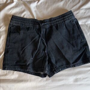 H&M Black Women's Drawstring Denim Shorts